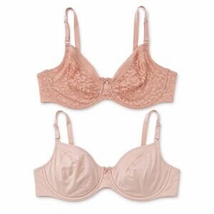 Victoria's Secret 38DDD Nude Lace & Full Coverage Bra Bundle